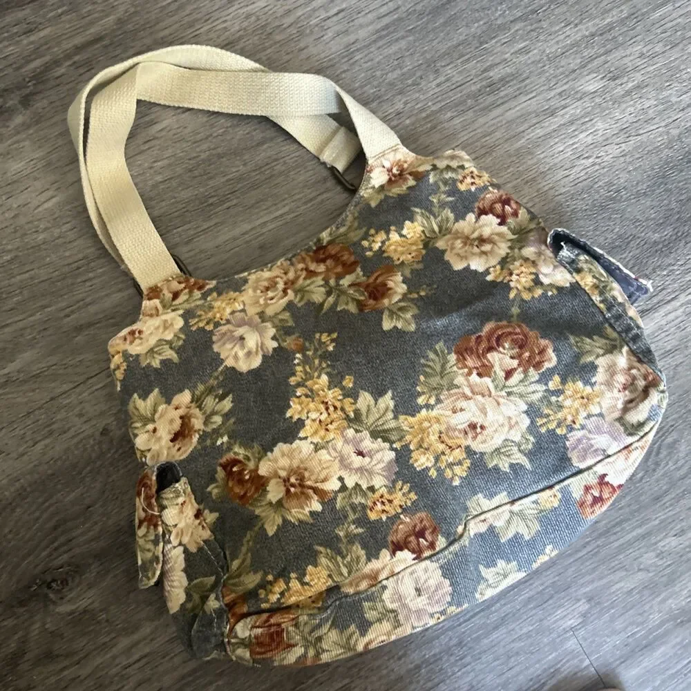 Vintage 80s Y2K Bongo  Shoulder Bag Purse Roses Grunge Cottage Fairy